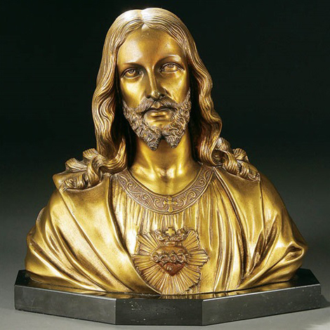 Bronze holy  heart of jesus statue